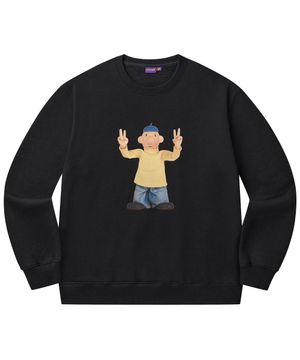 [PAT&MAT] 모션 패트 맨투맨 - 블랙