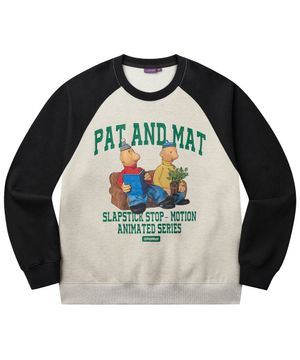 [PAT&MAT] 굿 타임  레글런 맨투맨 - 블랙 / 오트밀