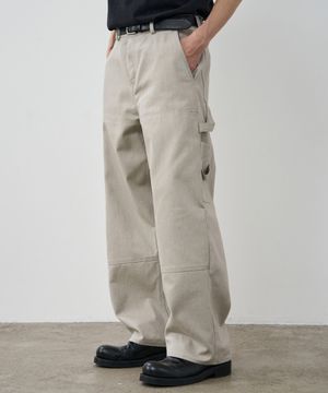 [오정규X알리스] 패널드 카펜터 와이드 팬츠 [라이트베이지]