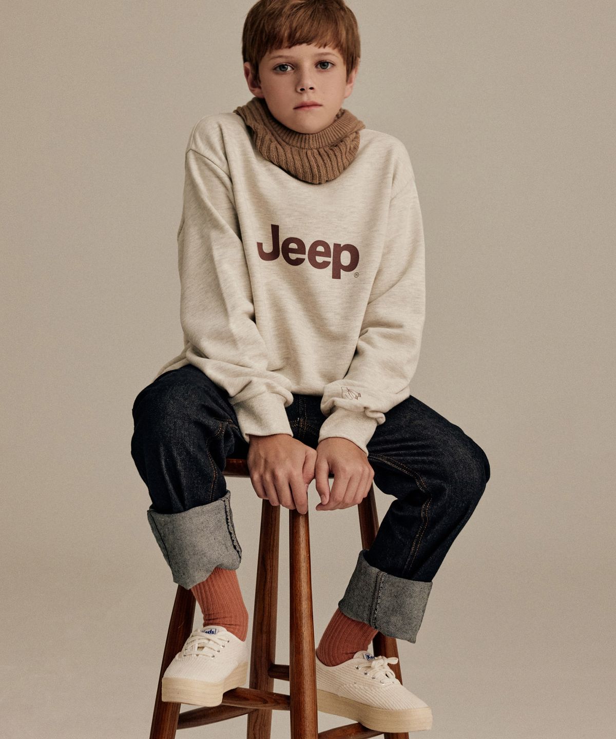 지프키즈(JEEPKIDS) 빅 지프로고 맨투맨(KP5TSU801MI)