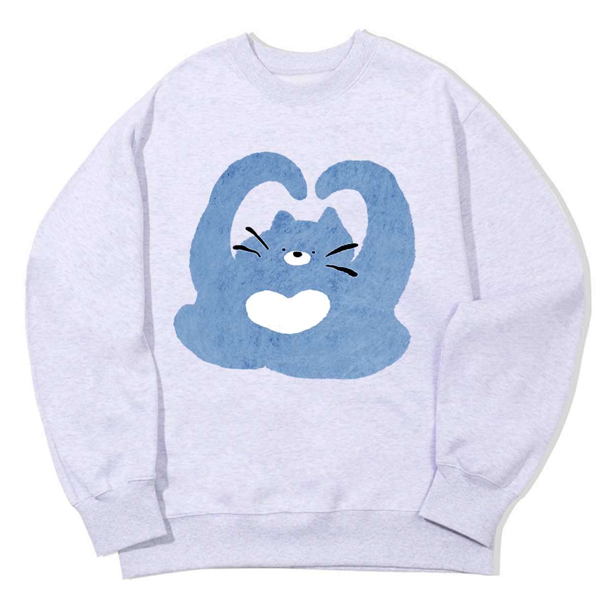 어썸어스(AWESOMEUS) CAT MAKING A HEART SWEAT SHIRTS_3 COLOR