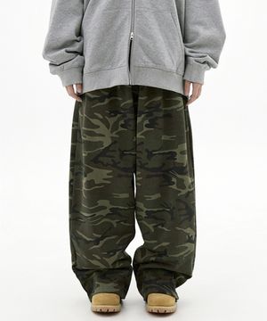 자이언트핏 솔리드 스웻 팬츠 (카모카키)