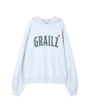 EMBROIDERY SIGNATURE HEART HOODIE [HEATHER GREY]