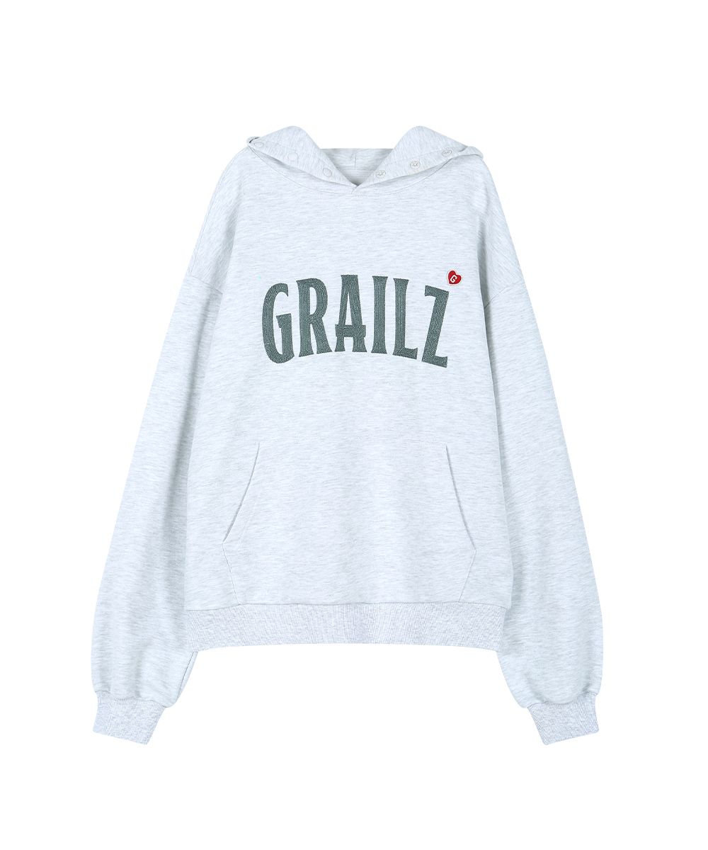 MUSINSA | GRAILZ EMBROIDERY SIGNATURE HEART HOODIE [HEATHER