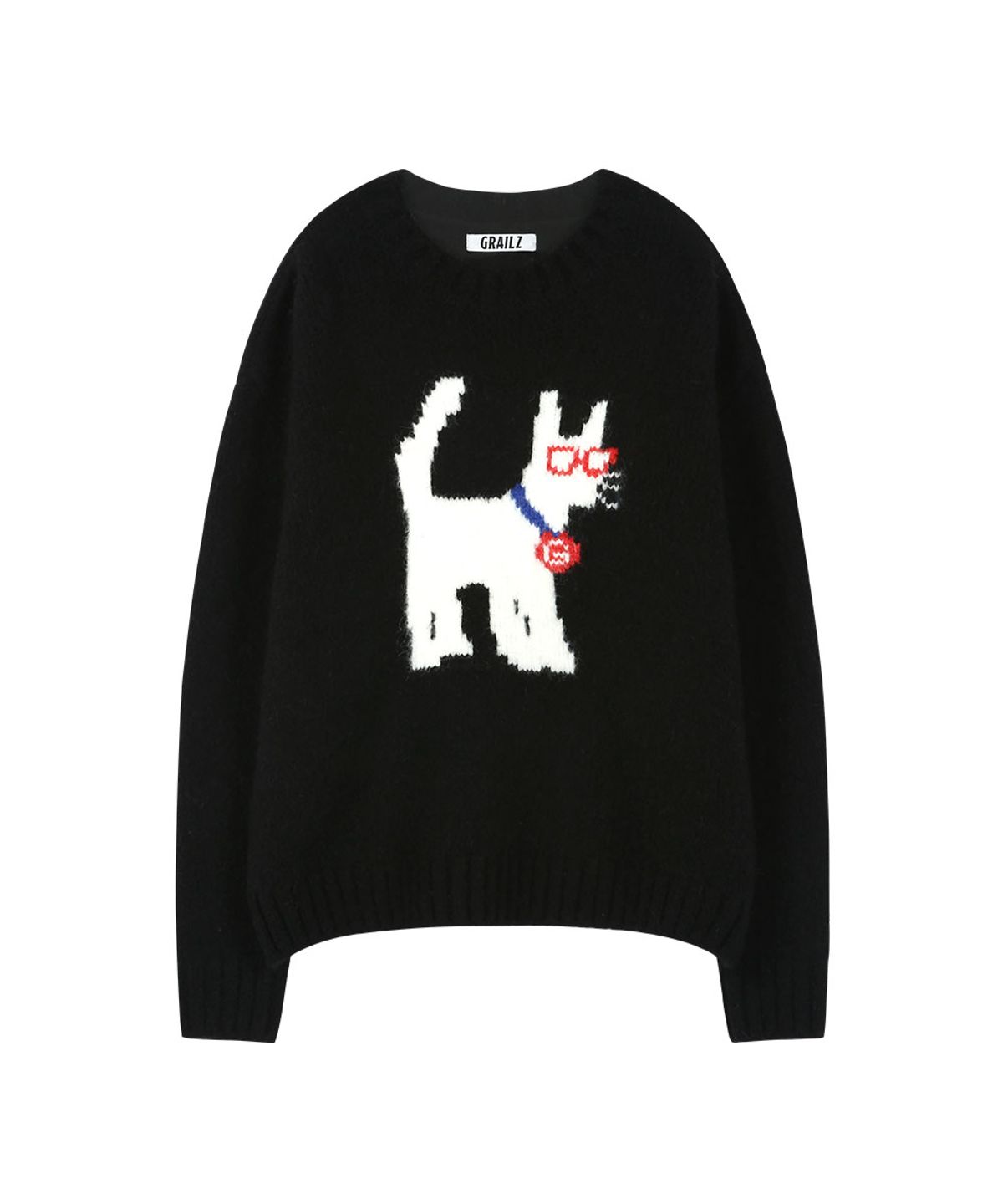 그레일즈(GRAILZ) KINKY CAT MOHAIR KNIT [BLACK]