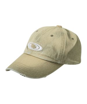 DENIM OVAL LOGO CAP [BLEACHED OLIVE]