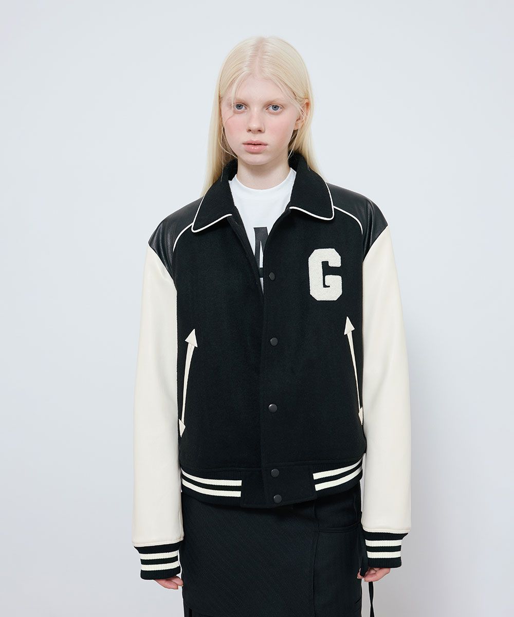 【GRAILZ】Elderly Couple Varsity Jacket 2 Colors MUSINSA | GRAILZ ELDERLY COUPLE VARSITY JACKET [BLACK]