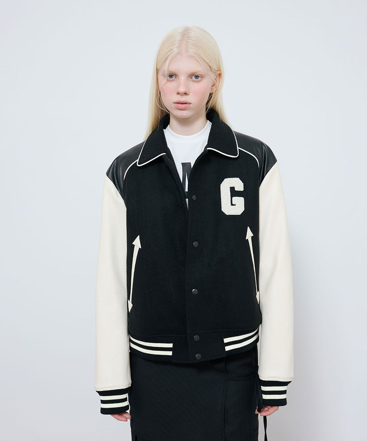 그레일즈(GRAILZ) ELDERLY COUPLE VARSITY JACKET [BLACK]