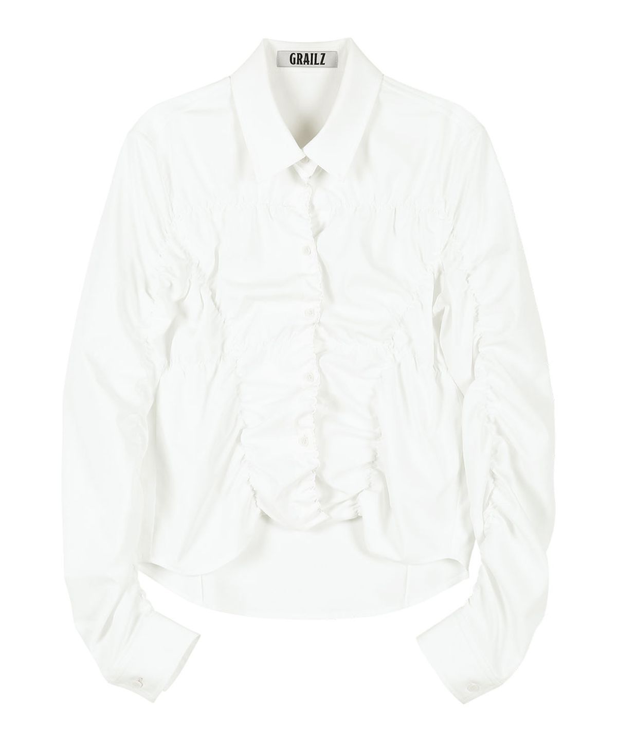 그레일즈(GRAILZ) BLISSFUL SHIRRING SHIRTS [WHITE]