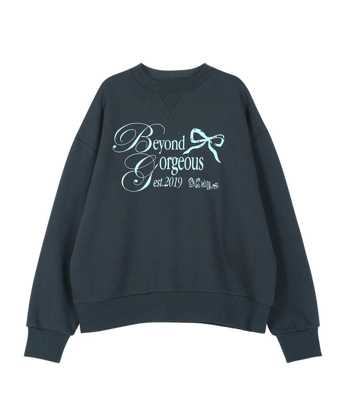 그레일즈(GRAILZ) RIBBON BLISS SWEATSHIRT [CHARCOAL]