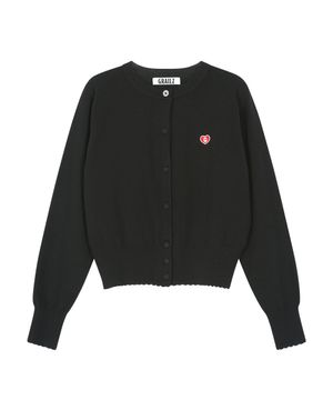 SIGNATURE HEART CARDIGAN [BLACK]