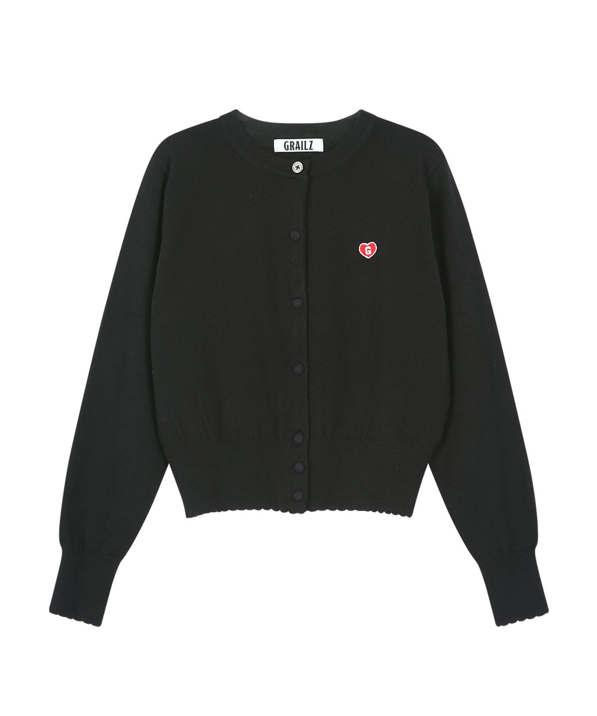 그레일즈(GRAILZ) SIGNATURE HEART CARDIGAN [BLACK]