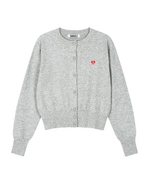 SIGNATURE HEART CARDIGAN [MELANGE GREY]