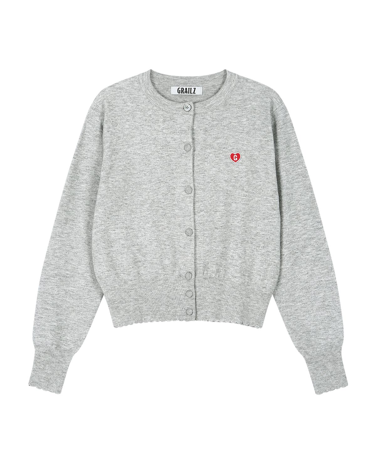 그레일즈(GRAILZ) SIGNATURE HEART CARDIGAN [MELANGE GREY]