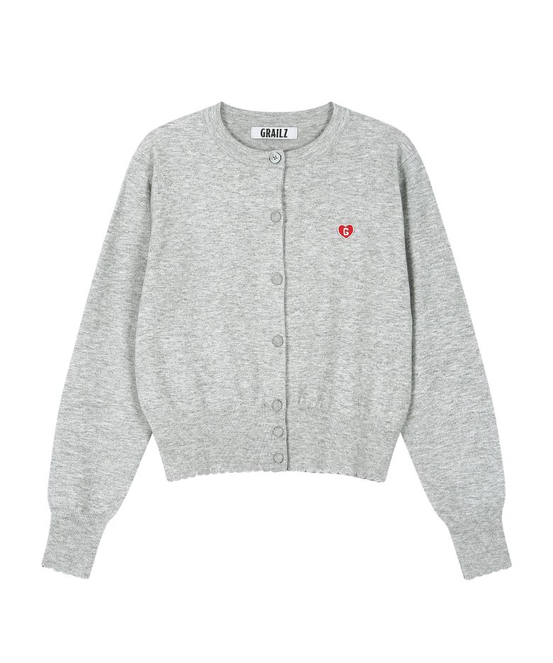 SIGNATURE HEART CARDIGAN [MELANGE GREY]