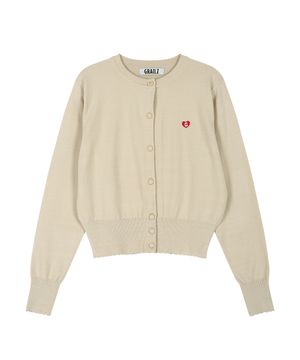 SIGNATURE HEART CARDIGAN [BEIGE]
