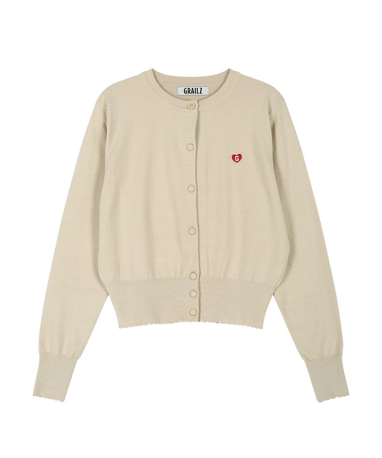 SIGNATURE HEART CARDIGAN [BEIGE]