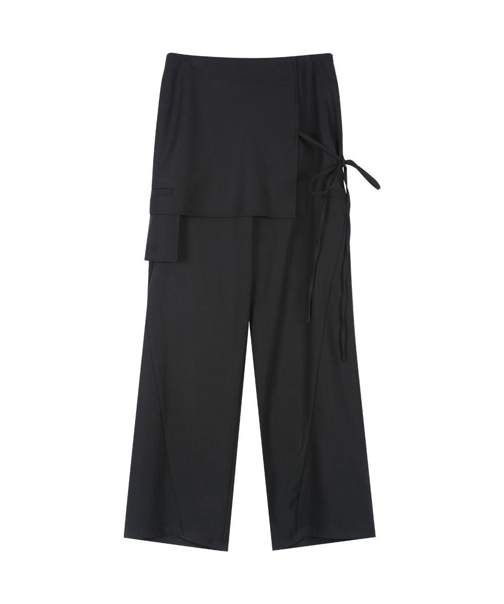 ◆GRAILZ◆ SKIRT LAYERED PANTS CHARCOAL GR24FWFB02CH MUSINSA | GRAILZ SKIRT LAYERED PANTS [BLACK]
