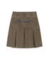 ROUGH CUT PLEATS SKIRT [BROWN]