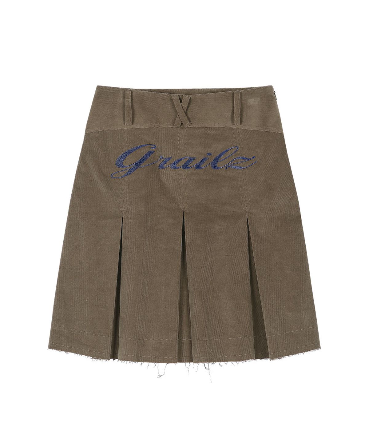 그레일즈(GRAILZ) ROUGH CUT PLEATS SKIRT [BROWN]