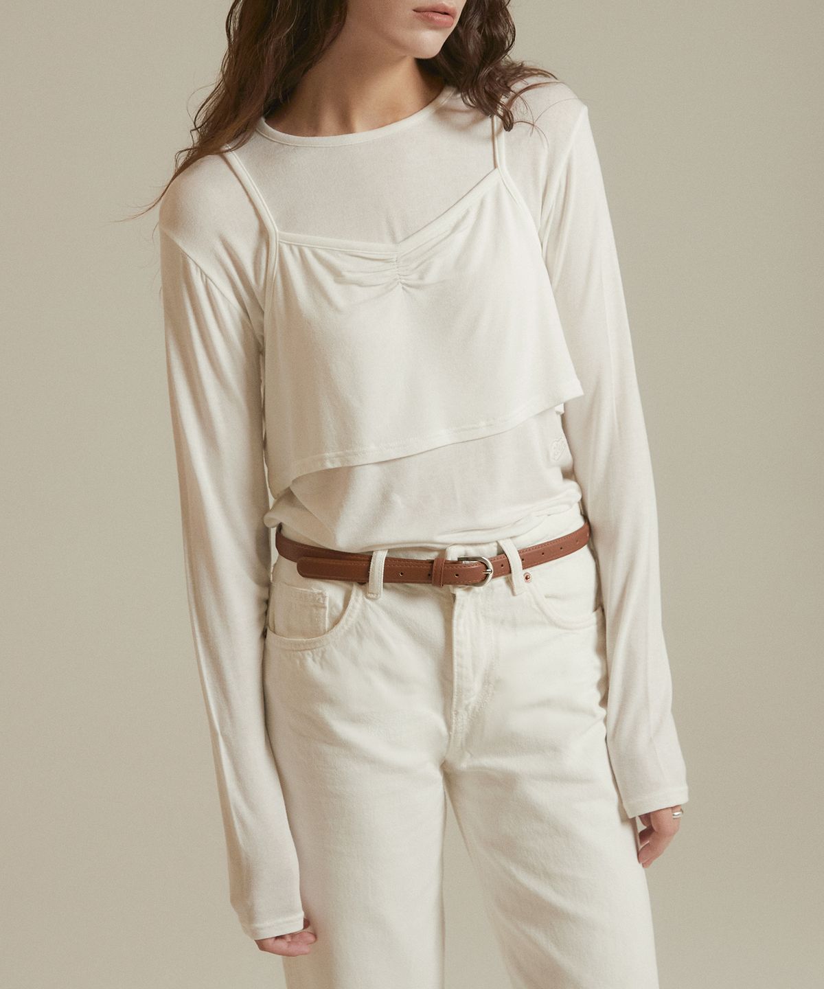 잇터(ITER) Smooth layered t-shirts_Ivory