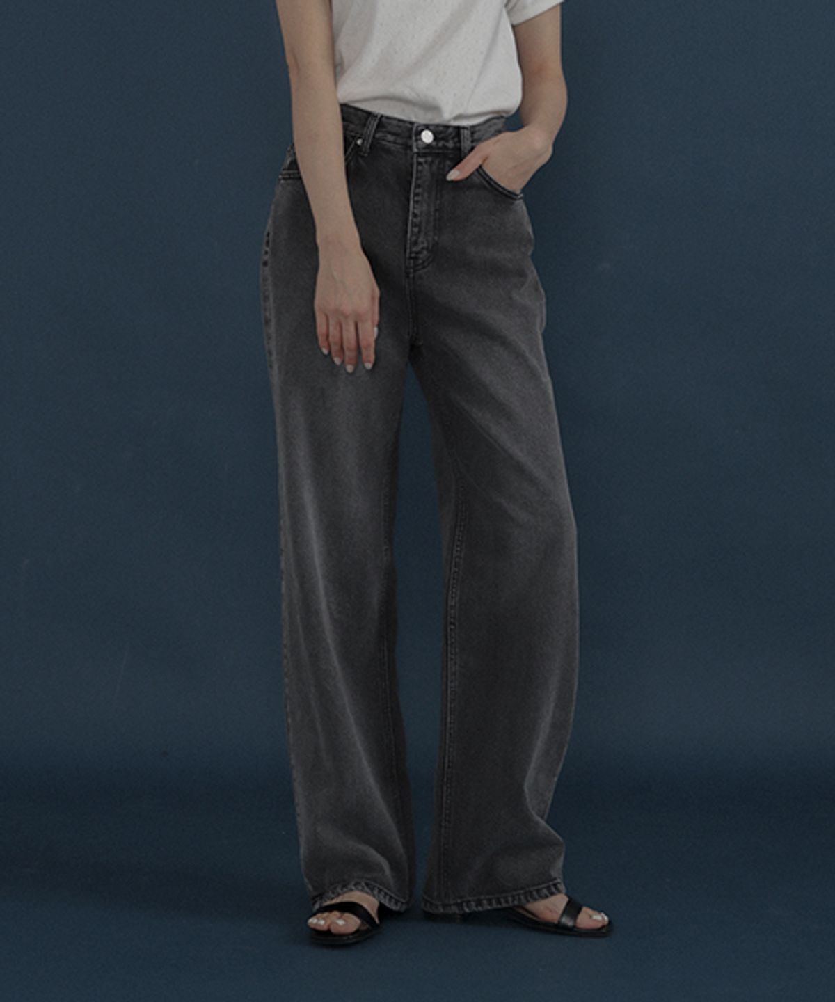 틸아이다이(TILL I DIE) All brush washing denim pants_Vintage black