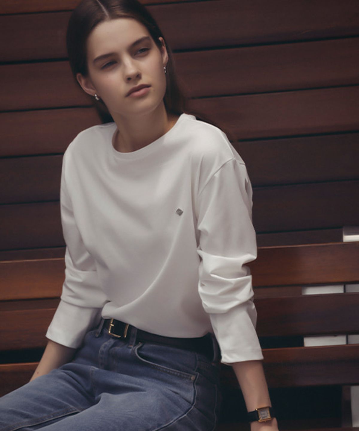 틸아이다이(TILL I DIE) Silket cotton long sleeve t-shirt_Ivory