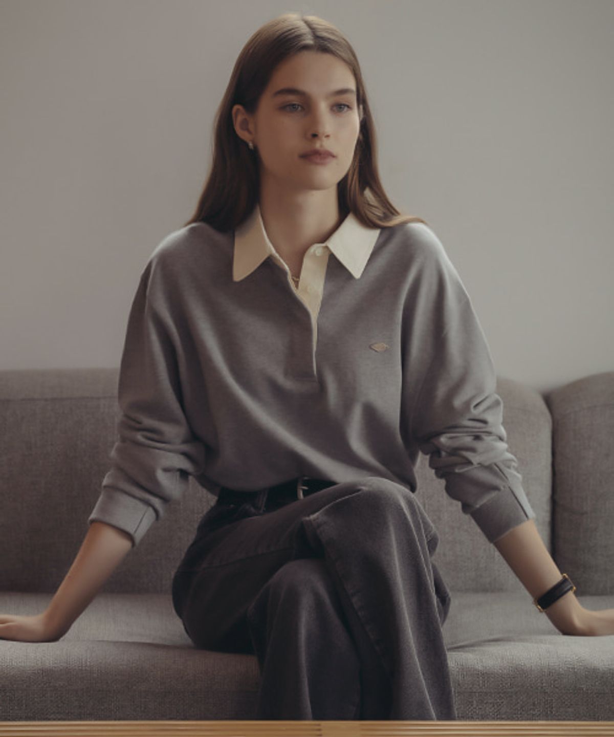 틸아이다이(TILL I DIE) Cotton solid polo t-shirt_Melange