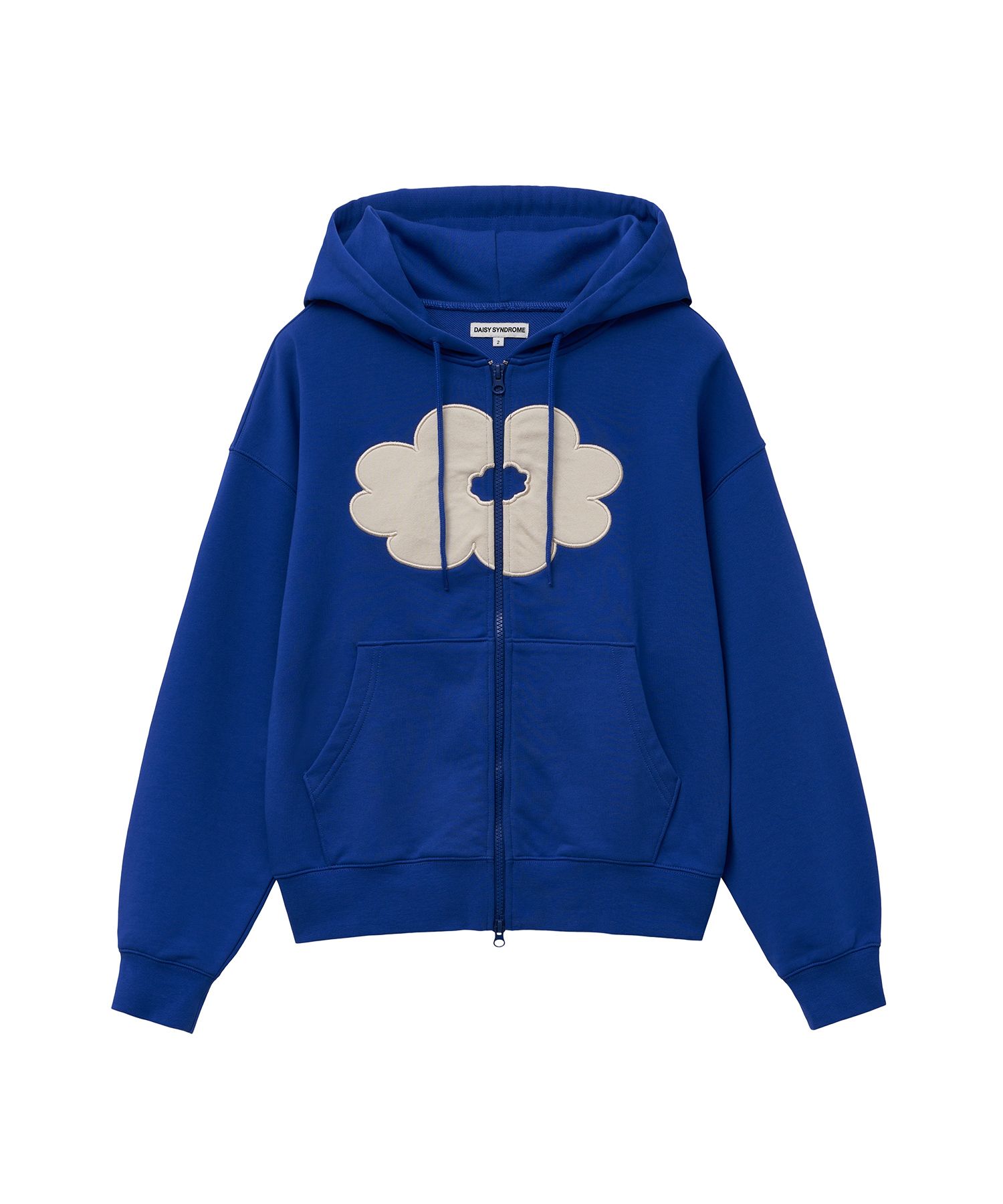 MUSINSA公式 | DAISY SYNDROME FLORAL CROPPED HOODIE ZIP-UP blue