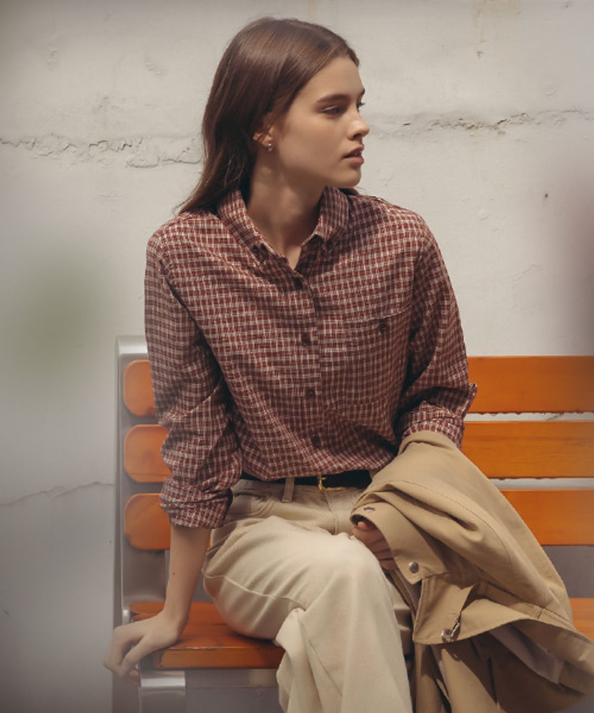 틸아이다이(TILL I DIE) Classic grid check shirt_Red