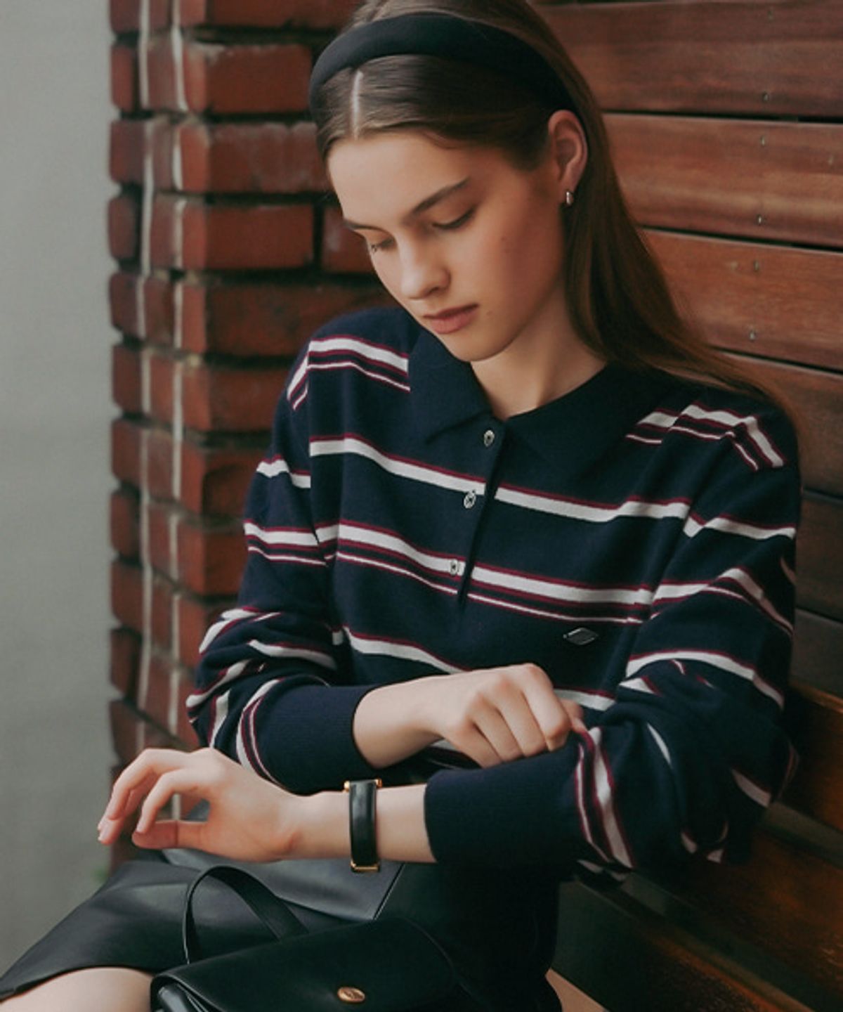 틸아이다이(TILL I DIE) Color mixed wool polo knit_Navy