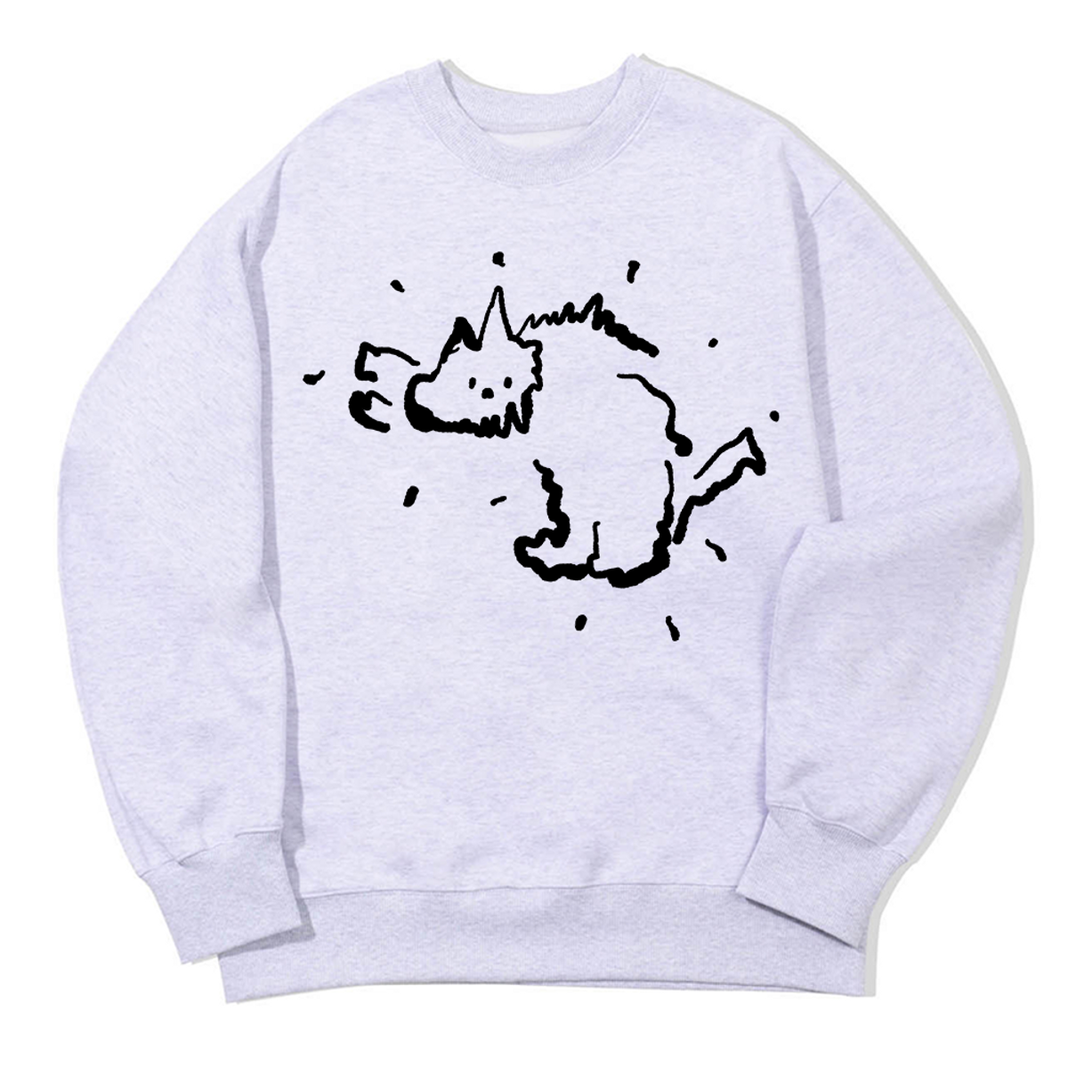 어썸어스(AWESOMEUS) CAT SAYING HELLO SWEAT SHIRTS_3 COLOR