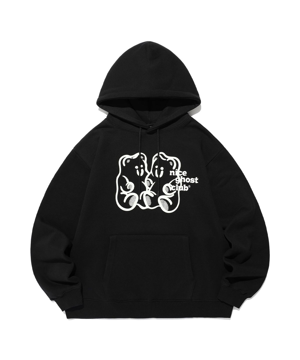 나이스고스트클럽(NICEGHOSTCLUB) GUMMY BEAR & LOGO HOODIE_BLACK(NG2EFUM400A)