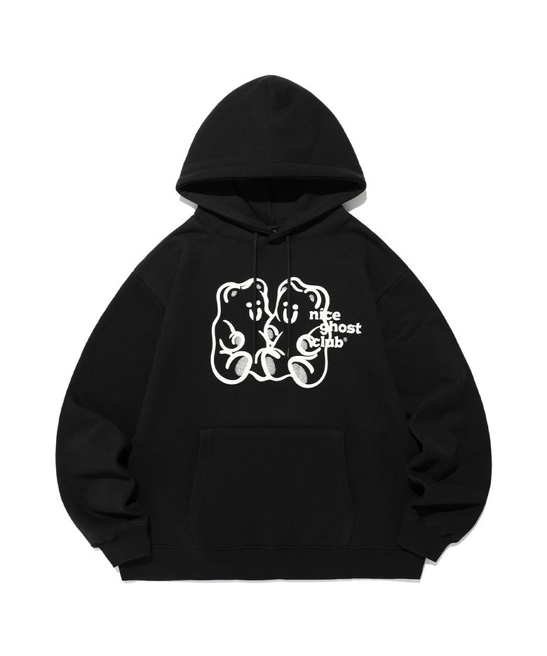 GUMMY BEAR & LOGO HOODIE_BLACK(NG2EFUM400A)