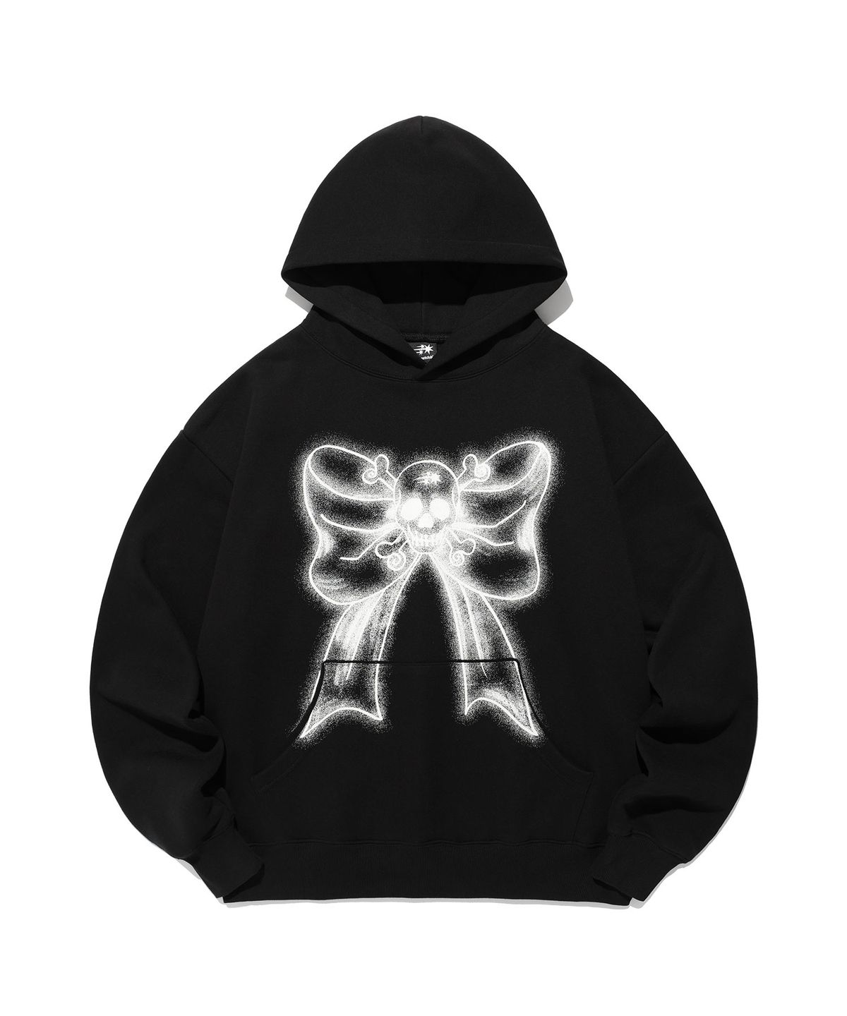 나이스고스트클럽(NICEGHOSTCLUB) SKULL RIBBON HOODIE_BLACK(NG2EFUM403A)