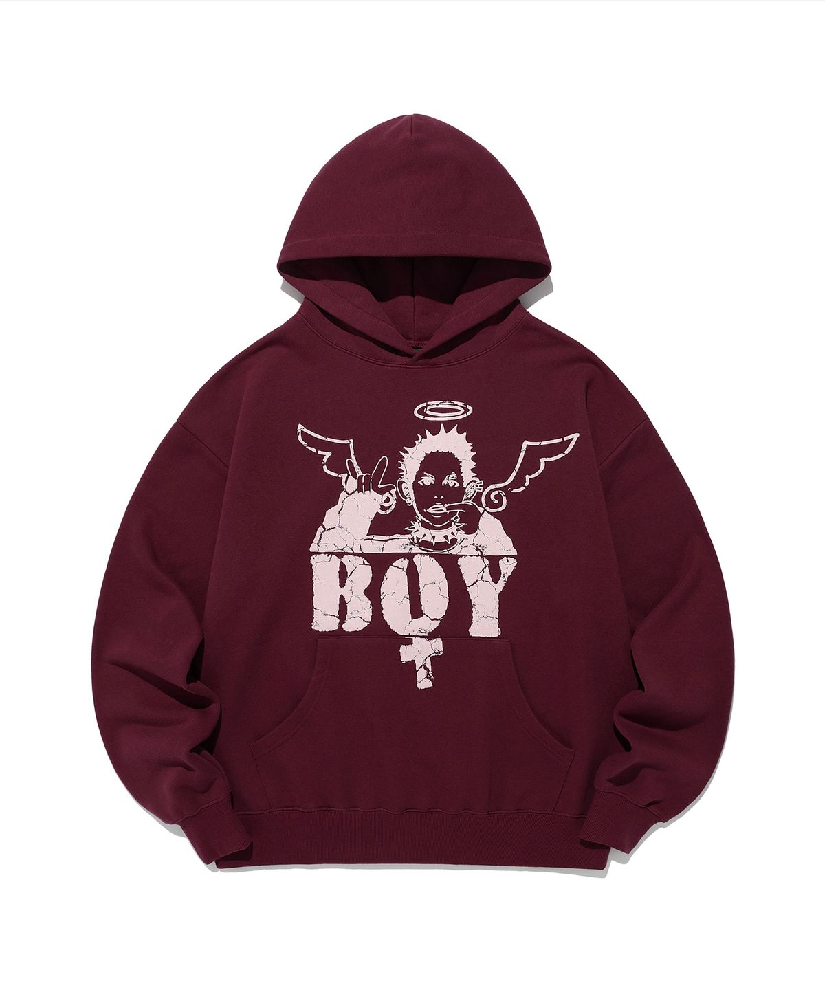 나이스고스트클럽(NICEGHOSTCLUB) ANGEL BOY HOODIE_BURGUNDY(NG2EFUM413A)