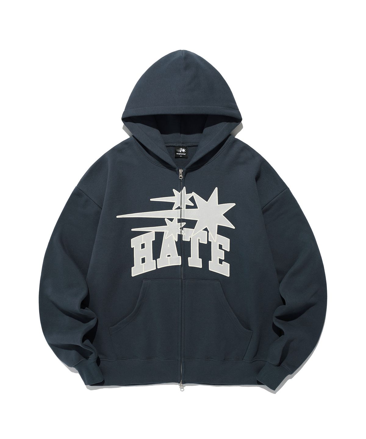 나이스고스트클럽(NICEGHOSTCLUB) 3STARS HATE HOODIE ZIP UP_NAVY(NG2EFUM481A)