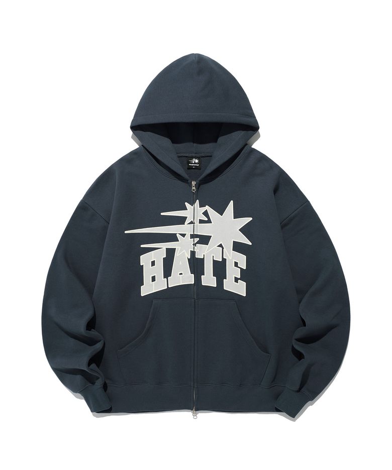 3STARS HATE HOODIE ZIP UP_NAVY(NG2EFUM481A)