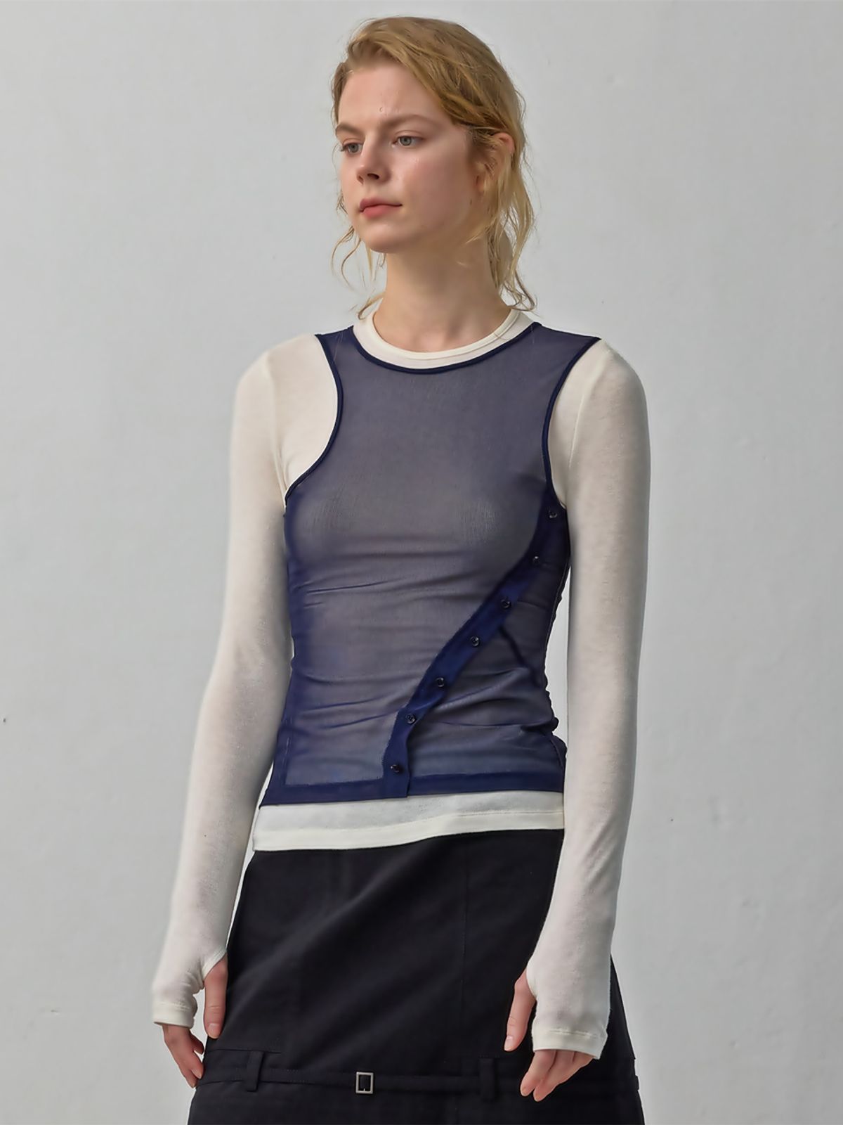 퍼블리카엑스(PUBLICKA X) FREYA TOP IVORY + NAVY