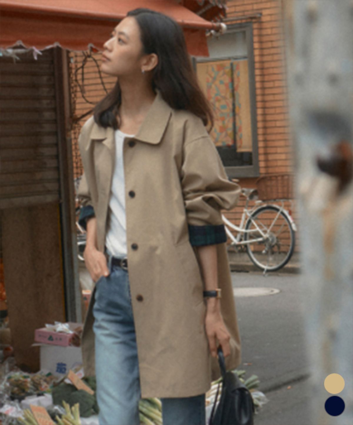 틸아이다이(TILL I DIE) Check detail trench coat_2color