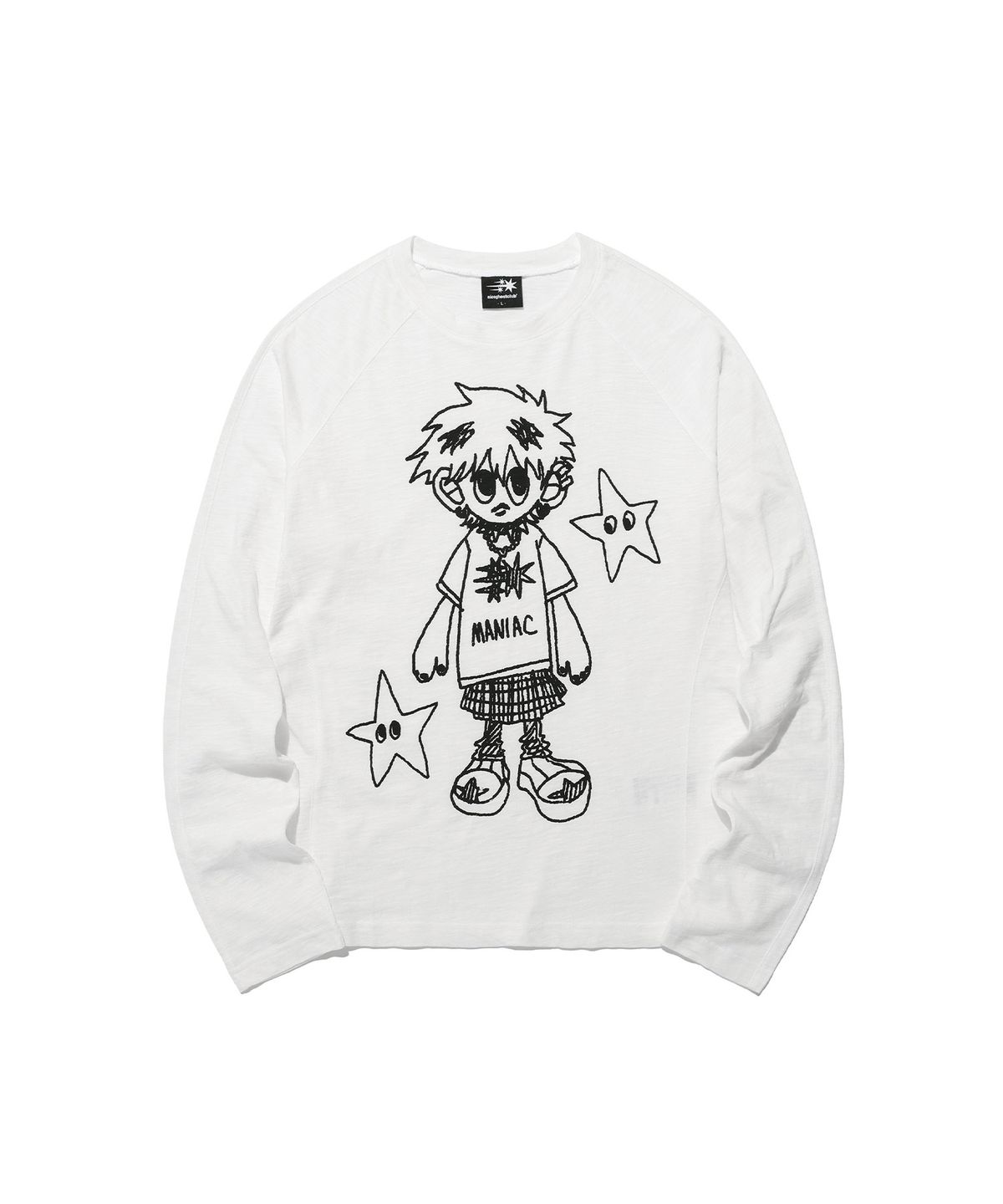나이스고스트클럽(NICEGHOSTCLUB) LITTLE GHOST SLIM L/S TEE_WHITE(NG2EFUT553A)