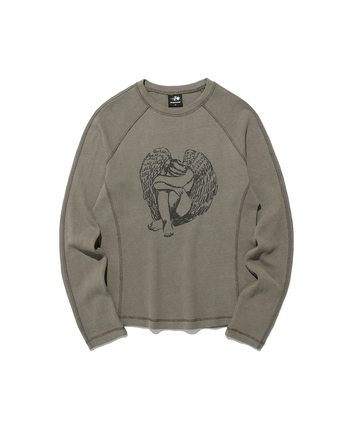 나이스고스트클럽(NICEGHOSTCLUB) CRYING ANGEL WAFFLE L/S TEE_BEIGE(NG2EFUT556A)