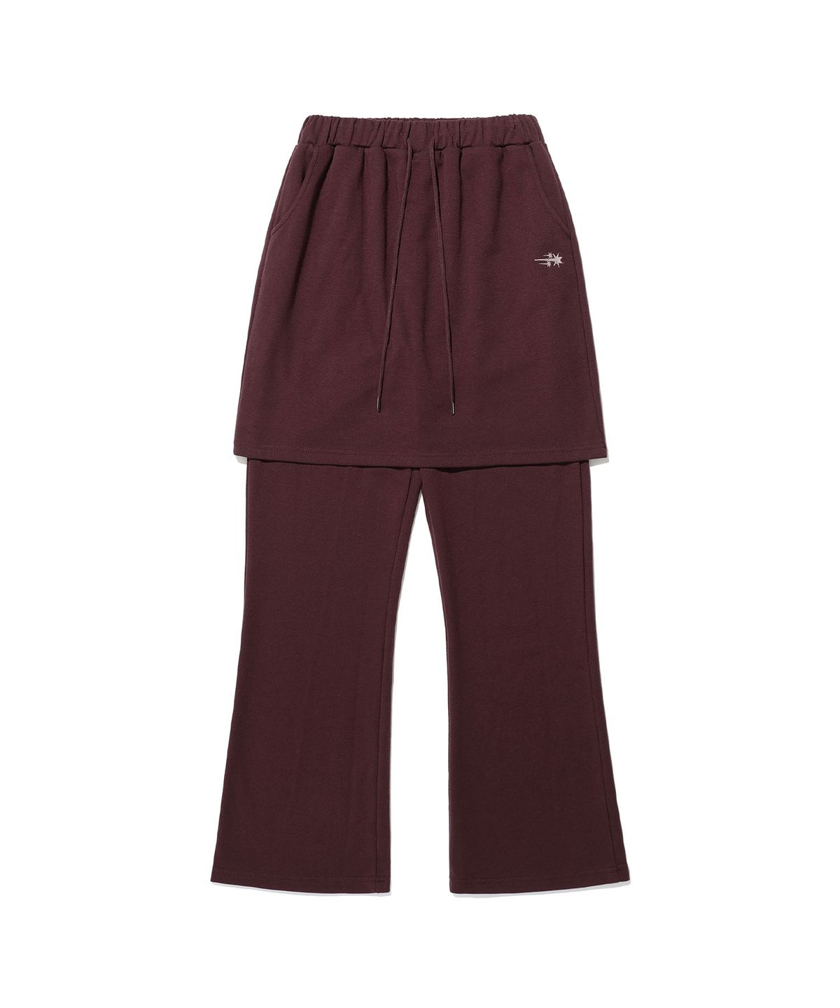 나이스고스트클럽(NICEGHOSTCLUB) LOGO SWEAT LAYERED PANTS_BURGUNDY(NG2DFUPA91A)