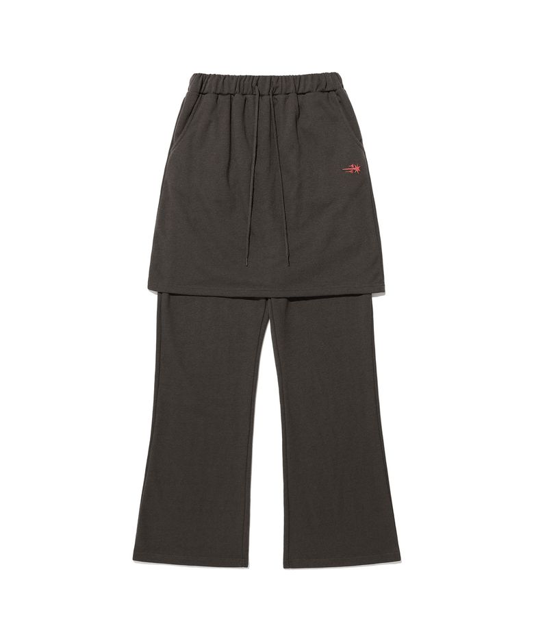 LOGO SWEAT LAYERED PANTS_CHARCOAL(NG2DFUPA91A)