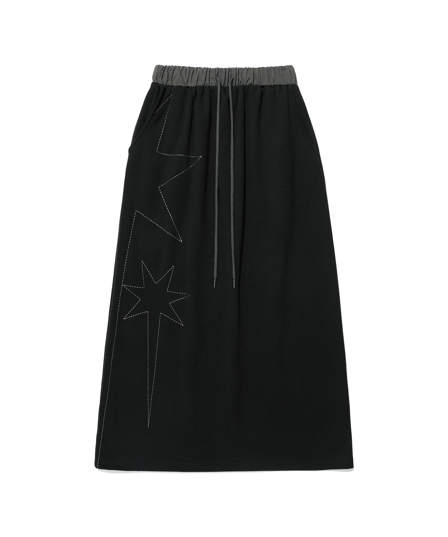 スカート [NICEGHOSTCLUB]BIG STAR LOGO SWEAT SKIRT_BLACK(NG2EFUPA90A MUSINSA | NICE GHOST CLUB BIG STAR LOGO SWEAT SKIRT_BLACK