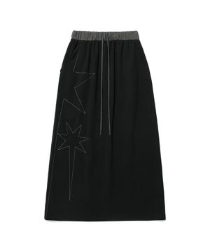 BIG STAR LOGO SWEAT SKIRT_BLACK(NG2EFUPA90A)