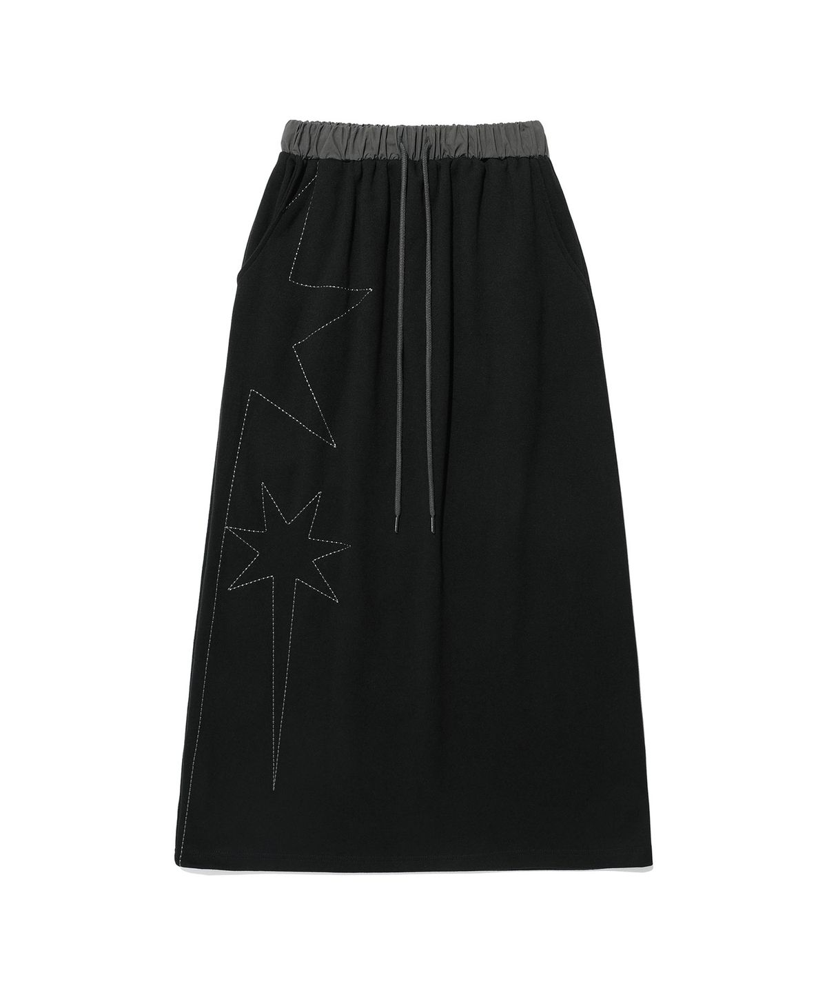 나이스고스트클럽(NICEGHOSTCLUB) BIG STAR LOGO SWEAT SKIRT_BLACK(NG2EFUPA90A)