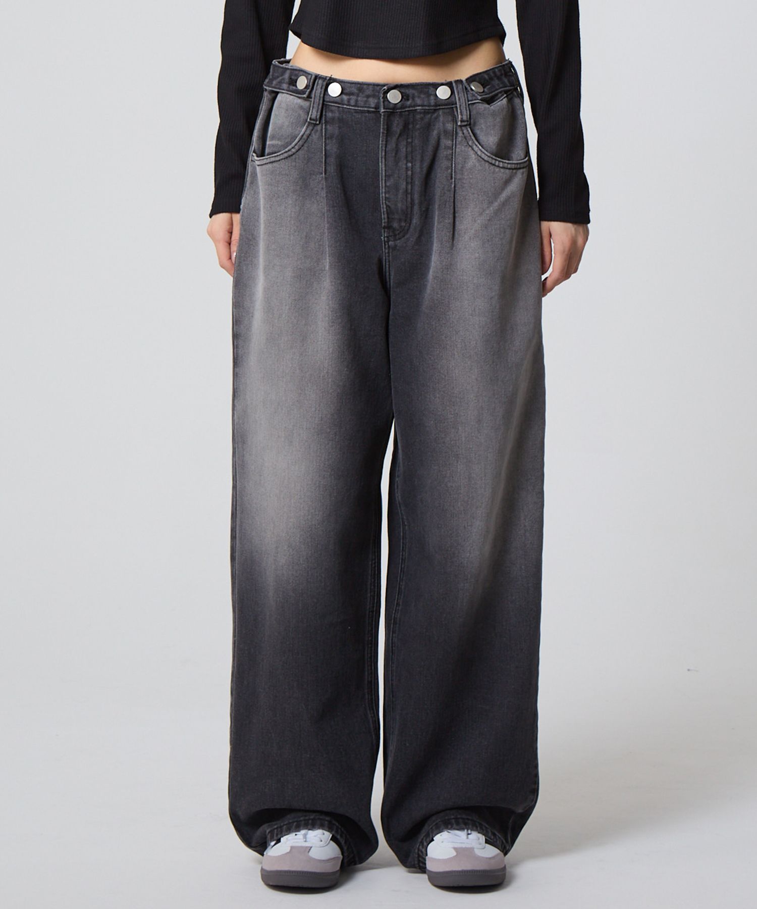 ◆UNKNOWN PLANET◆ Vintage one-tuck wide denim pants sand bl MUSINSA公式 | UNKNOWN PLANET Custom one-tuck wide denim