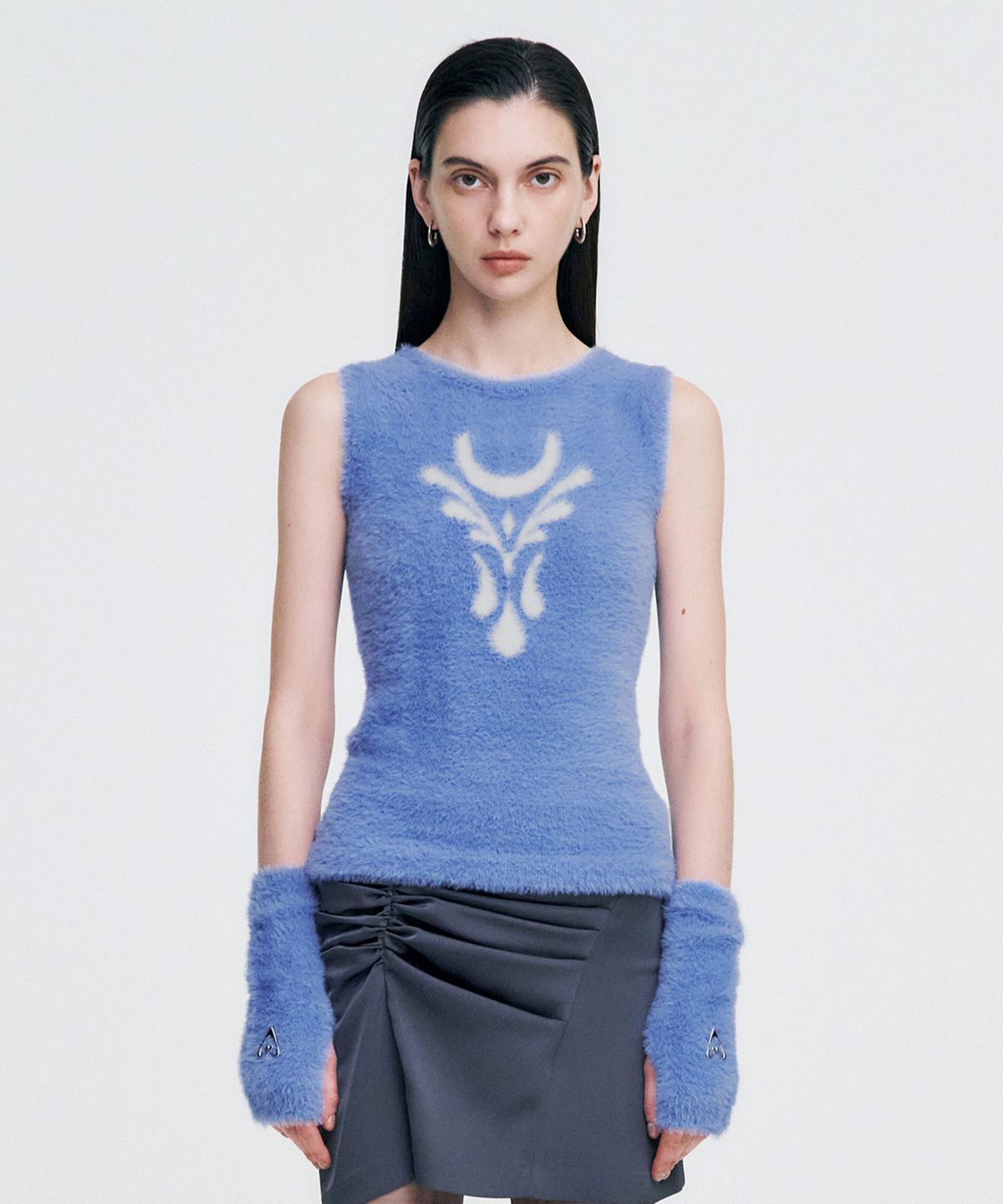 킴지수(KIMZISU) Elemental Motif Furry Knit Top _ SKY BLUE