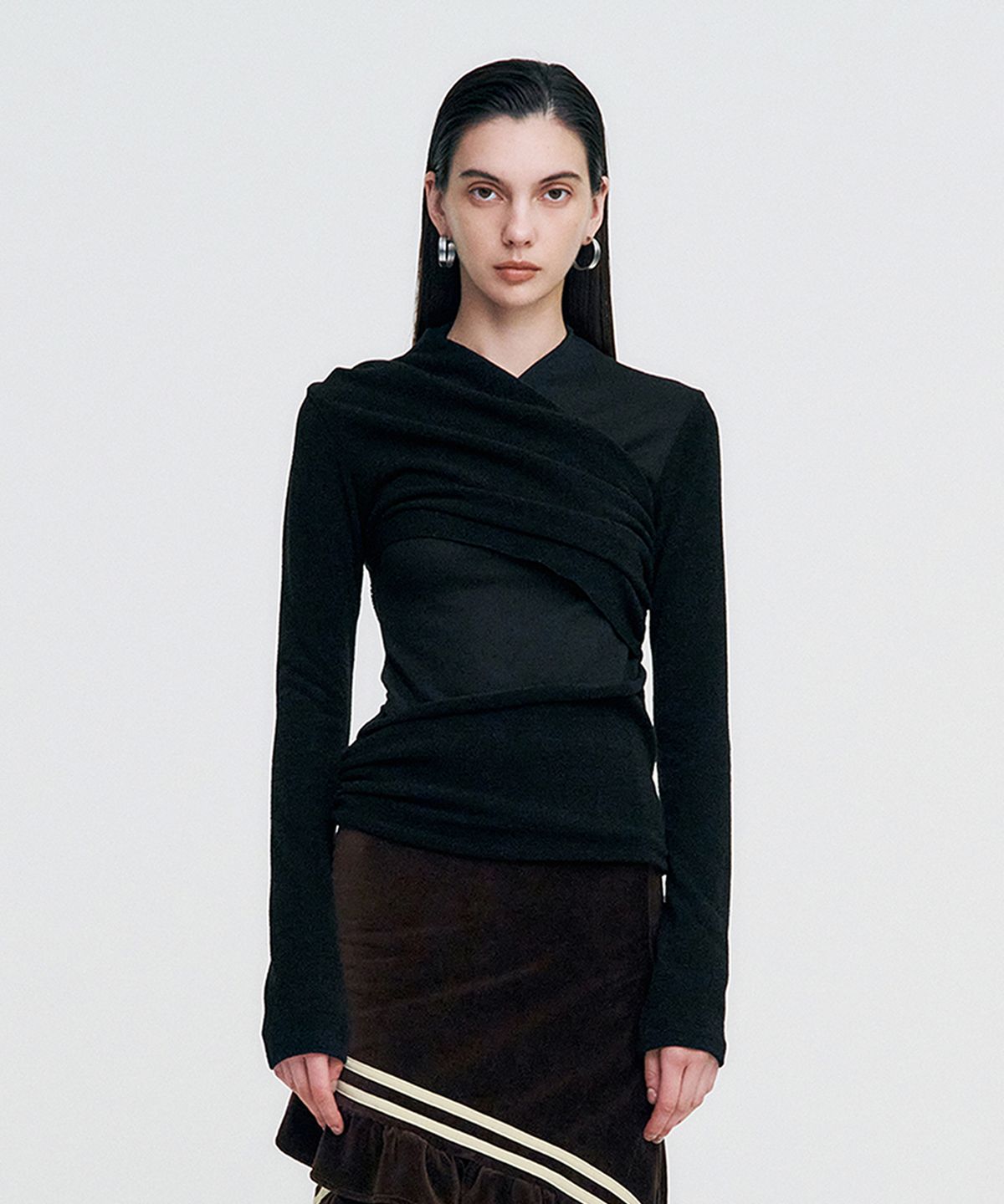 킴지수(KIMZISU) Layered Knit Top _ BLACK